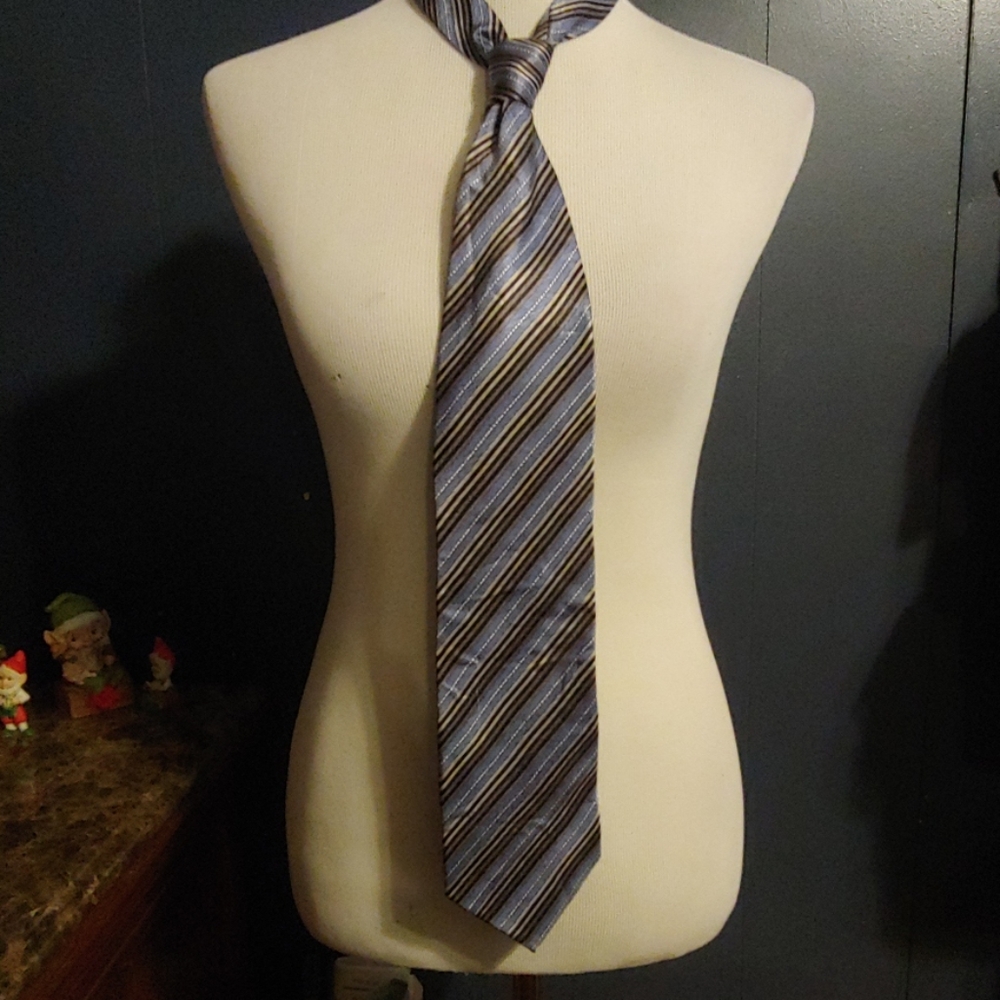 Blue striped necktie